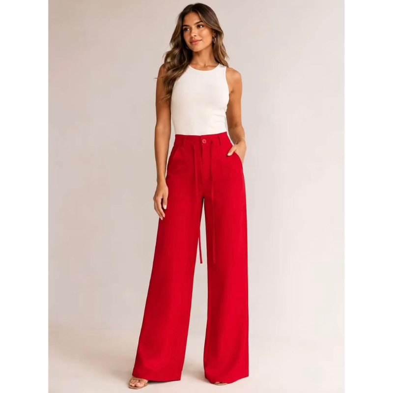 Calça Pantalona Cintura Alta — Alonga e Afina (Não Marca)
