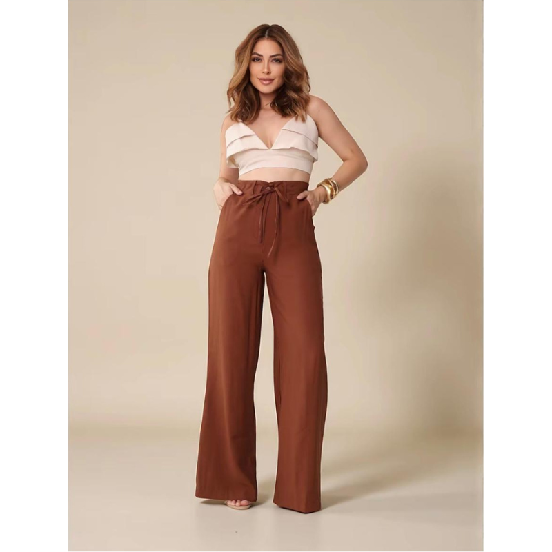 Calça Pantalona Cintura Alta — Alonga e Afina (Não Marca)