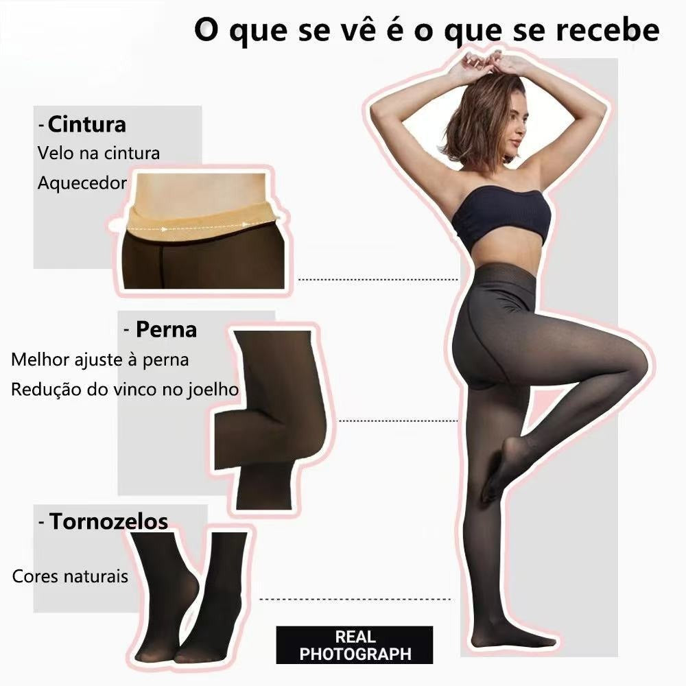 Kit Meia Calça Translúcida Térmica