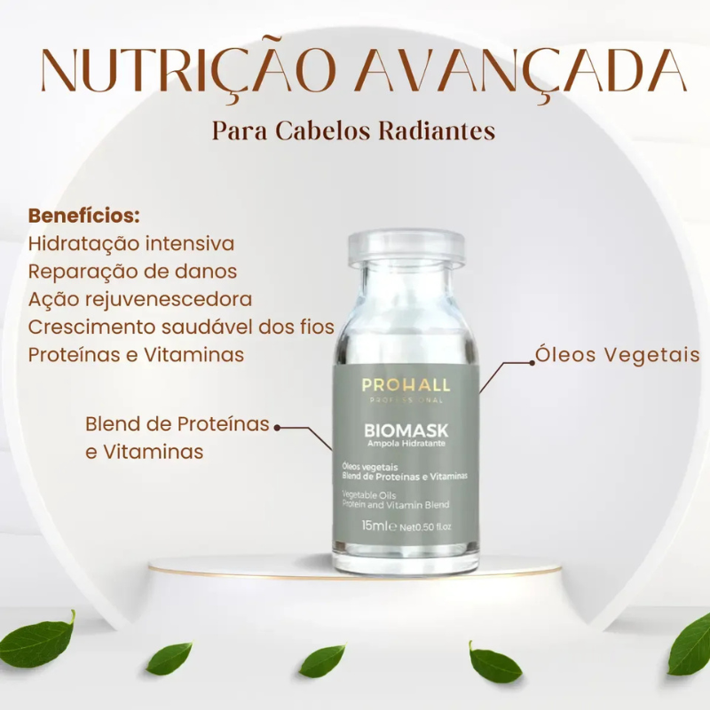 Kit Cronograma Tratamento Capilar Premium Com 3 Ampolas - Hidratação, Nutrição e Reconstrução