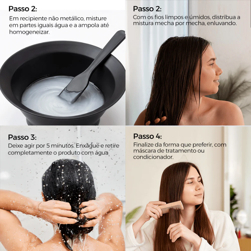 Kit Cronograma Tratamento Capilar Premium Com 3 Ampolas - Hidratação, Nutrição e Reconstrução